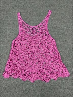 Vintage Y2K So What Women's L Pink Crochet Boho  Flowy Fairy Hippie Coquette